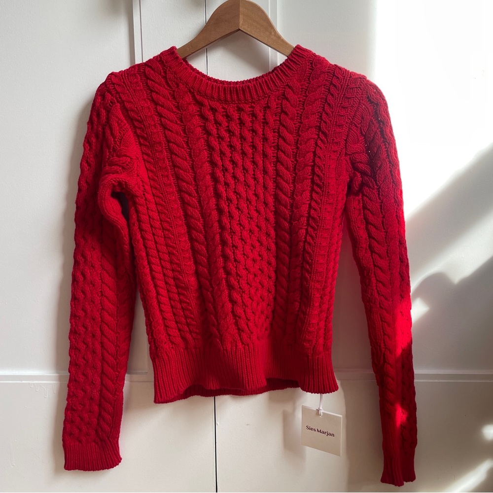 SIES MARJAN Britta bright red crewneck sweater